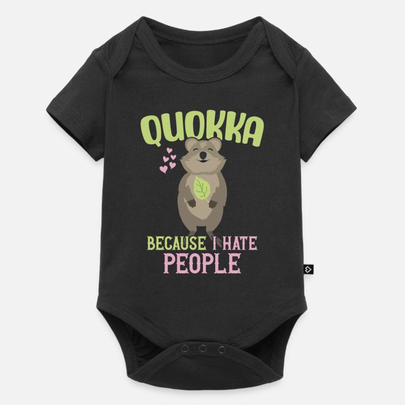 Quokka - Because I hate People / Grinning Quokka - Baby Premium short-sleeve bodysuit - black