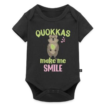 Les quokkas me rendent heureux - Grinning Quokka - Body à manches courtes Premium Bébé - noir - Devant