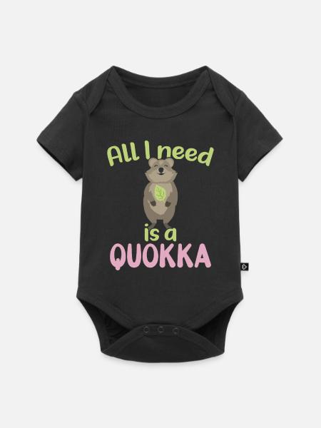 Tout ce dont j’ai besoin est un Quokka / Grinsendes Quokka - Body à manches courtes Premium Bébé - noir