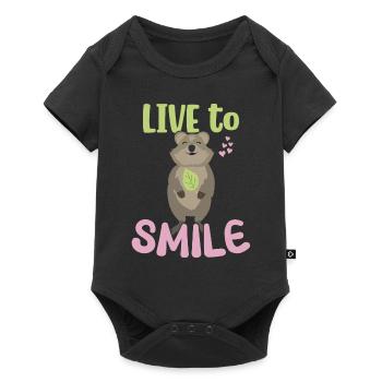 Vivre pour sourire - Sourire Quokka - Body à manches courtes Premium Bébé - noir - Devant