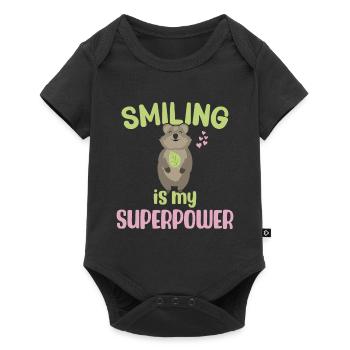Sourire est mon superpouvoir - Grinning Quokka - Body à manches courtes Premium Bébé - noir - Devant