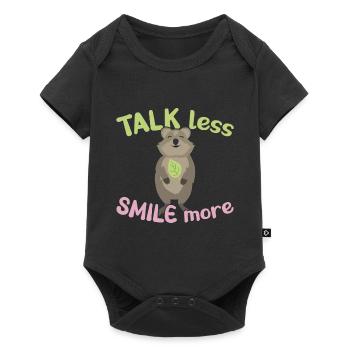 Parlez moins - Souriez plus / Quokka souriant - Body à manches courtes Premium Bébé - noir - Devant
