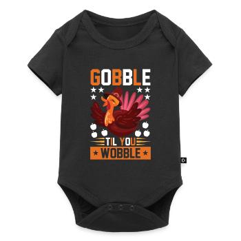 Gobble Til You Wobble Shirt Baby Outfit Toddler - Body à manches courtes Premium Bébé - noir - Devant