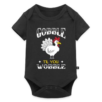 Gobble Til You Wobble Shirt Baby Outfit Toddler - Body à manches courtes Premium Bébé - noir - Devant