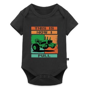 Tractor Oldschool Tractor Fans and Farmers - Baby Premium short-sleeve bodysuit - black - Front