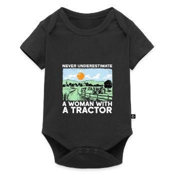 Never Underestimate A Woman With A Tractor - Baby Premium short-sleeve bodysuit - black - Front