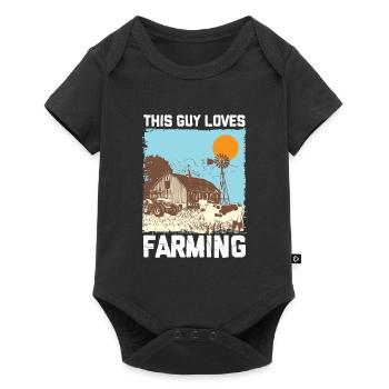 This Guy Loves Farming I Funny Farmer - Baby Premium short-sleeve bodysuit - black - Front
