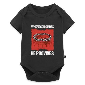 Là où Dieu guide, il fournit I Jésus verset biblique - Body à manches courtes Premium Bébé - noir - Devant