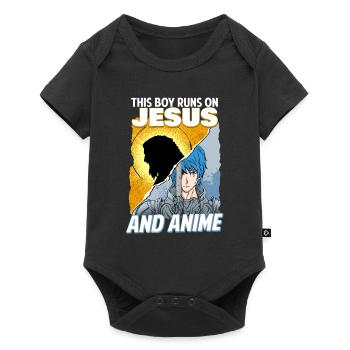 This Boy Runs On Jesus And Anime I Kawaii Otaku - Baby Premium short-sleeve bodysuit - black - Front