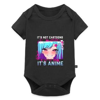 It's Not Cartoons It's Anime I Chibi Otaku Girl - Baby Premium Kurzarmbody - Schwarz - Vorne