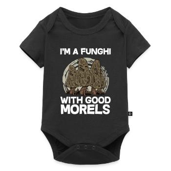 I'm a Funghi with good Morels I Schwammerlsucher - Baby Premium Kurzarmbody - Schwarz - Vorne