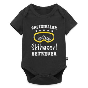 Offizieller Skihaserl Betreuer Skibunny Apres Ski - Baby Premium Kurzarmbody - Schwarz - Vorne