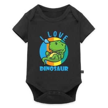 I Love Dinosaurs - Sleeping T-Rex Animated - Baby Premium short-sleeve bodysuit - black - Front