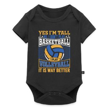 Große Volleyball-Liebhaber - Größe und Volleyball - Baby Premium Kurzarmbody - Schwarz - Vorne