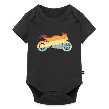 Motorsport Retro Motocycliste - Body à manches courtes Premium Bébé - noir - Devant