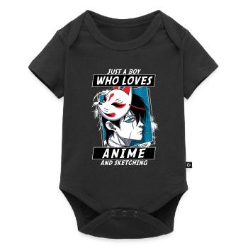 ANIME BOYS4 JUSTABOYWHOLOVESANIMEANDKSETCHING - Baby Premium short-sleeve bodysuit - black - Front