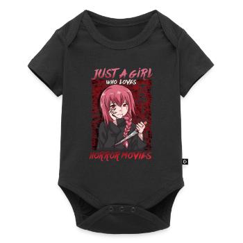 Juste une fille qui aime les films d’horreur Anime Girl - Body à manches courtes Premium Bébé - noir - Devant