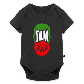 Italian Dad Tattooed and Bearded T-Shirt - Baby Premium short-sleeve bodysuit - black - Front