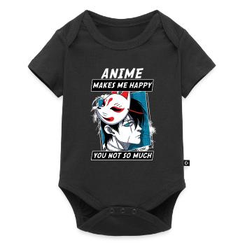 ANIME BOYS4 ANIMEMAKESMEHAPPYYOUNOTSOMUCH - Baby Premium short-sleeve bodysuit - black - Front