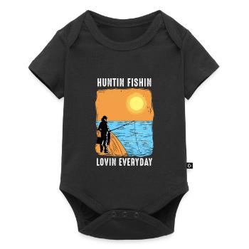 Huntin Fishin Lovin Everyday I Angler - Body à manches courtes Premium Bébé - noir - Devant