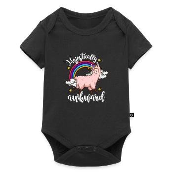 Llamacorn Majestically Awkward Llama Unicorn Gift - Baby Premium short-sleeve bodysuit - black - Front
