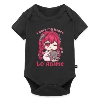 I Gave My Heart To Anime I Manga Kawaii Otaku - Baby Premium Kurzarmbody - Schwarz - Vorne