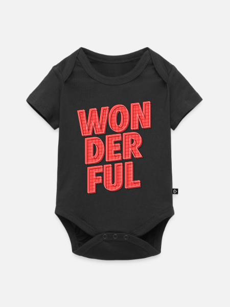 Wonderful | Strahle mit positiver Energie - Baby Premium Kurzarmbody - Schwarz