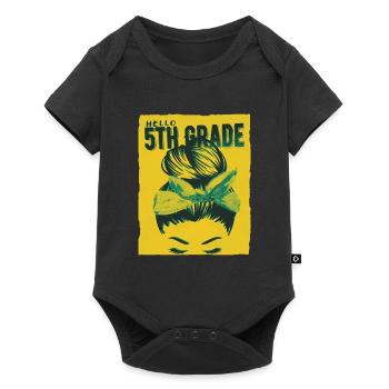 Bonjour 5th Grade Messy Bun Girls Cute Heart Back - Body à manches courtes Premium Bébé - noir - Devant