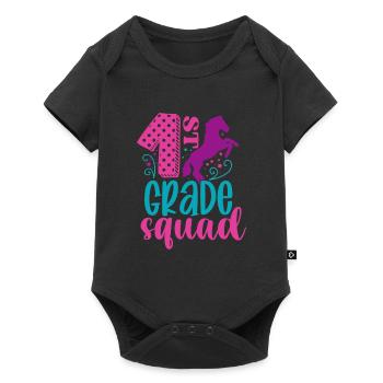 Hallo 1. Klasse Zurück zur Schule Erster Tag - Baby Premium Kurzarmbody - Schwarz - Vorne