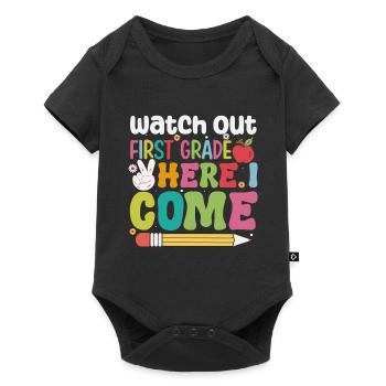 Bonjour 1ère année de rentrée scolaire Premier jour - Body à manches courtes Premium Bébé - noir - Devant