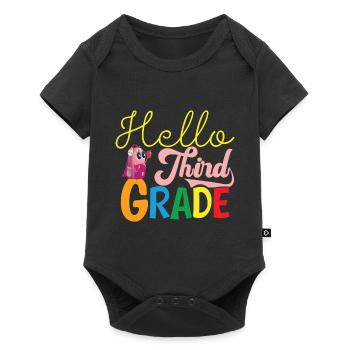 Hallo 1. Klasse Zurück zur Schule Erster Tag - Baby Premium Kurzarmbody - Schwarz - Vorne