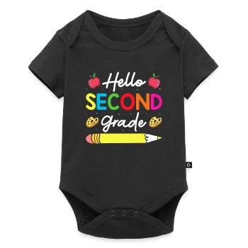 Zweite Klasse Rainbow Girls Jungen Lehrerteam 2. - Baby Premium Kurzarmbody - Schwarz - Vorne