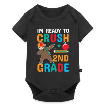Zweite Klasse Rainbow Girls Jungen Lehrerteam 2. - Baby Premium Kurzarmbody - Schwarz - Vorne