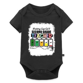 Second Grade Rainbow Girls Boys Teacher Team 2nd - Baby Premium short-sleeve bodysuit - black - Front