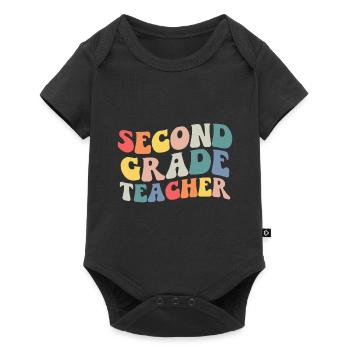 Zweite Klasse Rainbow Girls Jungen Lehrerteam 2. - Baby Premium Kurzarmbody - Schwarz - Vorne