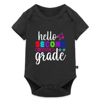 Zweite Klasse Rainbow Girls Jungen Lehrerteam 2. - Baby Premium Kurzarmbody - Schwarz - Vorne