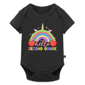 Zweite Klasse Rainbow Girls Jungen Lehrerteam 2. - Baby Premium Kurzarmbody - Schwarz - Vorne