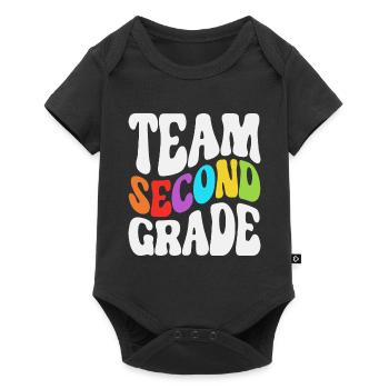 Zweite Klasse Rainbow Girls Jungen Lehrerteam 2. - Baby Premium Kurzarmbody - Schwarz - Vorne
