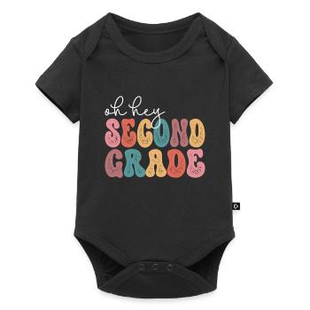 Second Grade Rainbow Girls Boys Teacher Team 2nd - Baby Premium short-sleeve bodysuit - black - Front