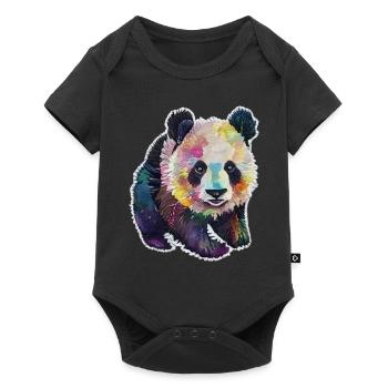 BÉBÉ PANDA AQUARELLE - Body à manches courtes Premium Bébé - noir - Devant