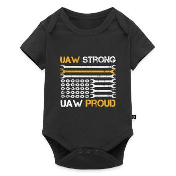 UAW Strong UAW Proud Union Pride UAW Laborer - Baby Premium short-sleeve bodysuit - black - Front
