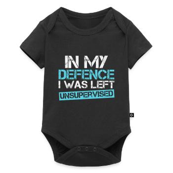 Cool Funny Tee Pour ma défense, j’ai été laissé - Body à manches courtes Premium Bébé - noir - Devant