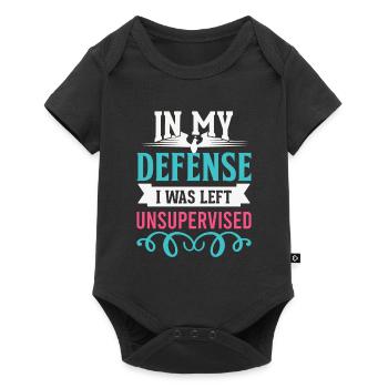Cool Funny Tee Pour ma défense, j’ai été laissé - Body à manches courtes Premium Bébé - noir - Devant