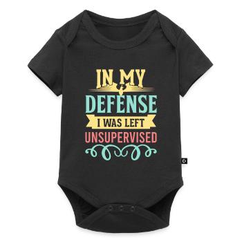 Cool Funny Tee Pour ma défense, j’ai été laissé - Body à manches courtes Premium Bébé - noir - Devant