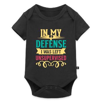 Cool Funny tee In My Defense I Was Left - Baby Premium short-sleeve bodysuit - black - Front