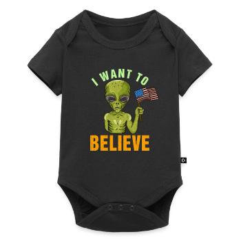 Je veux croire le cadeau de geek extraterrestre martien - Body à manches courtes Premium Bébé - noir - Devant
