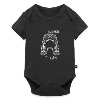 Drôle de mulet cadeau de cheveux Business Party coupe de cheveux - Body à manches courtes Premium Bébé - noir - Devant