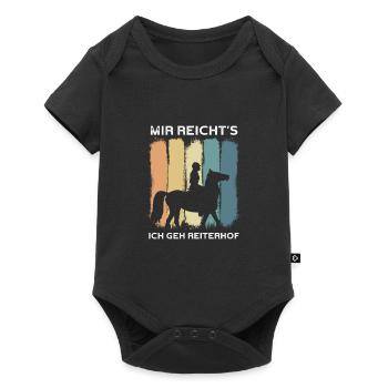 HORSERIDERVINTAGEMIRREICHTSICHGEHZUMREITERHOF - Baby Premium Kurzarmbody - Schwarz - Vorne