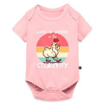 La vie est meilleure à la campagne - Body à manches courtes Premium Bébé - rose - Devant