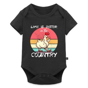 La vie est meilleure à la campagne - Body à manches courtes Premium Bébé - noir - Devant